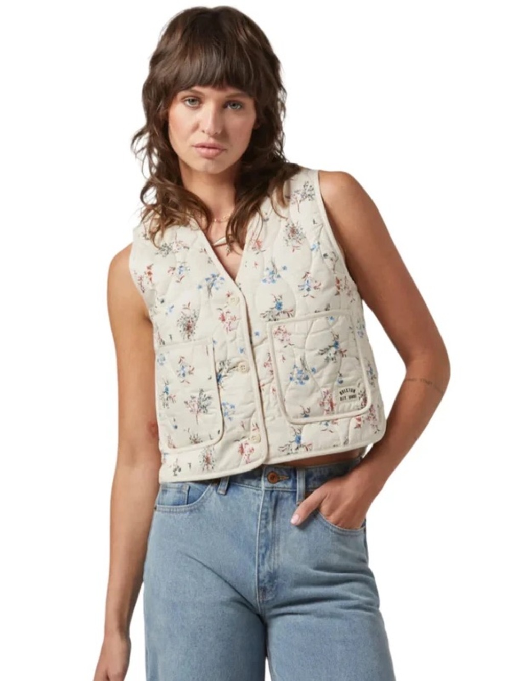 Brixton Floral Quilted Vest M